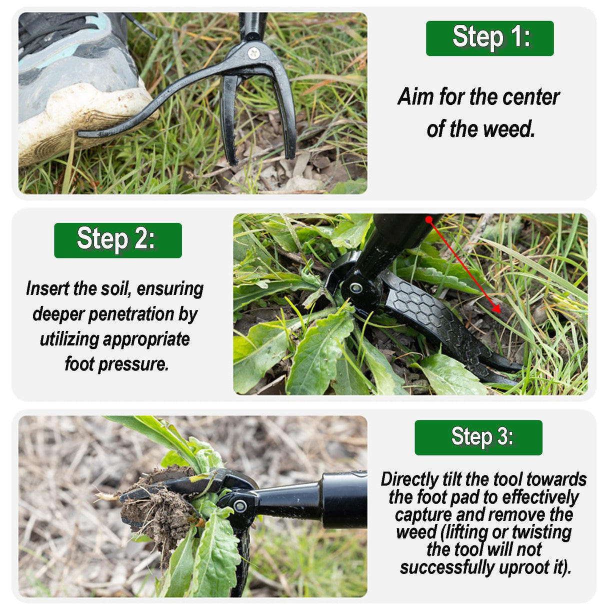 HWLANTU Stand Up Weed Puller Tool with 58" Adjustable Long Handle, 2 in 1 Heavy Duty Manual Weeder & Garden Hoe, 4-Claw Steel Head Weed Remover with Gloves for Yard Lawn Patio Flower Bed