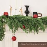 9FT Christmas Garlands Norfolk Pine Garland Real Touch Artificial Faux Greenery Garland for Holiday Indoor Outdoor Decor