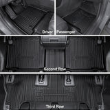 HOUCLEMIC Floor Mats for 2025 Hyundai Santa Fe, All Weather TPE Cargo Mat with Backrest Mat Interior Car Mats Protection for Hyundai Santa Fe Calligraphy Accessories (Fit Hybrid and Fuel) 2024 2025