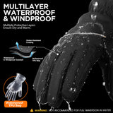 rivmount Winter Gloves with Waterproof, Touchscreen, Warm, Windproof for Women Men, Thermal Snow Glove for Cold Weather Running, Ski, Cycling, Working, Hiking, Driving, Biking, Outdoor (Black M)