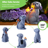 Nacome Solar Dog Outdoor Statues for Garden: Outside Decor with Butterfly Clearance for Yard Art Lawn Ornaments Patio Balcony Home House for Mom Grandma Women