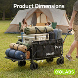 Golabs Collapsible Wagon Cart, 560lbs Load, 280L Heavy Duty Foldable Cart
