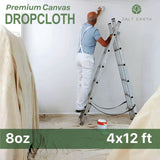 1Pk Recycled Cotton All Purpose Canvas Tarp Cover Painter Drop Cloth-4x12ft