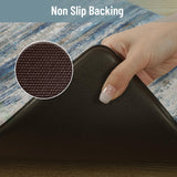 KIMODE Christmas Anti Fatigue Kitchen Mats for Floor 2 Piece, Blue Grey Farmhouse Kitchen Rugs 17"x47"+17"x29", Non Slip Waterproof Kitchen Floor Mats, Standing Mats for Laundry Office Sink Desk