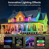 RCUICA 500FT Permanent Outdoor Lights Waterproof with Smart App Control Remote,DIY Scene Modes,Music Sync hronization,Eaves Lights for Garden Decor,Deck,Christmas