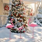 Ohuhu Family Flamingo Yard Ornaments, Set of 3 (32", 31", 19"), Pink