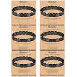 FINZOR 6Pcs Hematite Bracelet for Men Large Size Natural Stones Handmade Bracelets - Reignites Masculine Energy Male Healing Beaded Bracelets for Men Inspirational Easter Gifts A