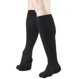 Truform 15-20 mmHg Compression Stockings for Men and Women, Knee High Length, Closed Toe, Black, Large