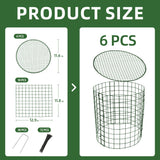 6 Sets of DIY Metal Plant Protectors from Deer, Garden Fencing Animal Barrier Size 11.8 * 12.9 inches, Mesh Plant Cage Chicken Wire Cloche for Plants with Stakes and Nylon Cables