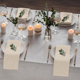 Ruvanti Linen Napkins Set of 12, 18x18 Cloth Napkins, Cotton Linen Blend Napkins Cloth Washable, Soft, Reusable Dinner Napkins for Wedding, Parties, Christmas, Thanksgiving, Everyday Use - Natural