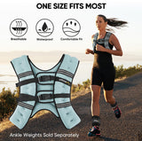 APEXUP Weighted Vest with 5lbs/10lbs/15lbs/20lbs/25lbs/30lbs Weights and Reflective Stripe, Weight Vest Men Women for Workout, Strength Training, Running (Pastel Blue, 25lbs)