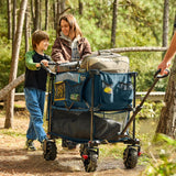 TIMBER RIDGE Push & Pull Double Decker Wagon, 400L Capacity & 450lb Load