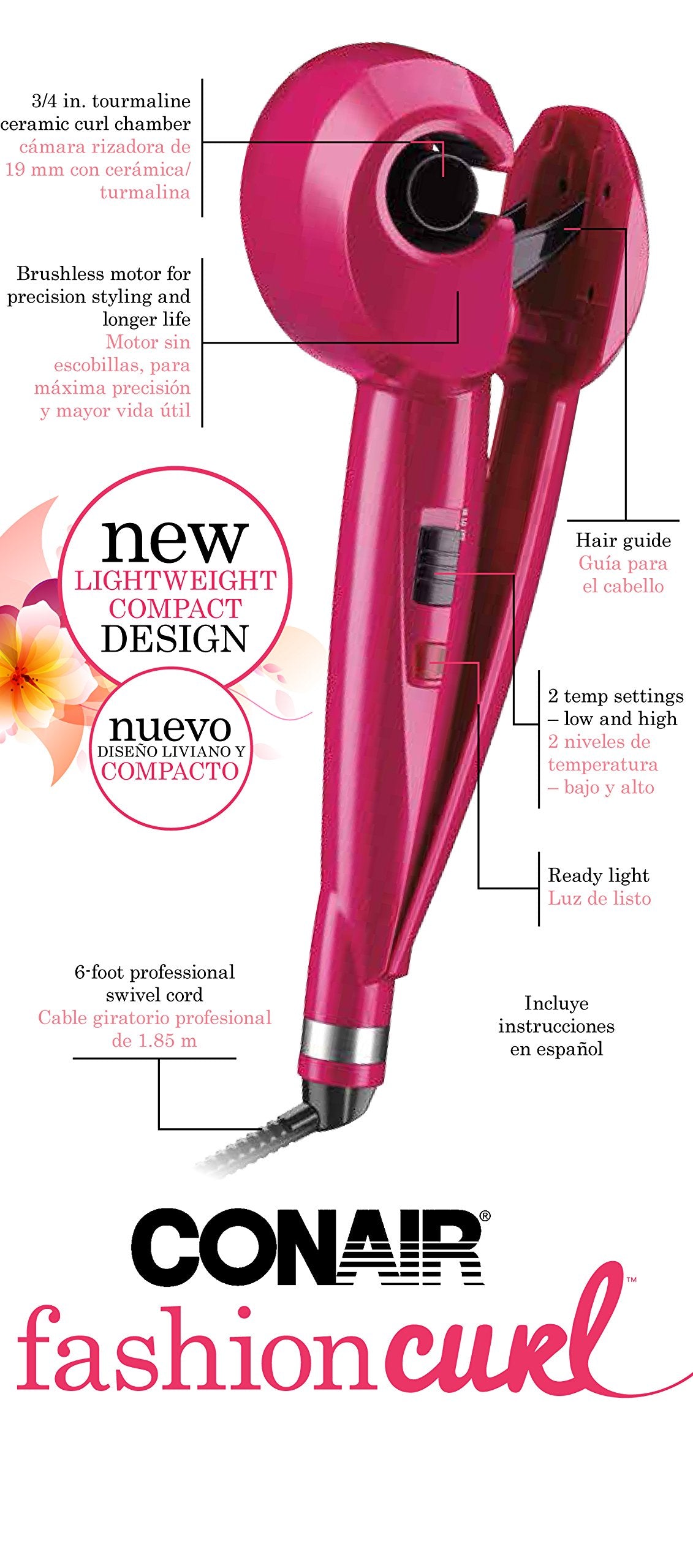 Conair Fashion Curl Curling Iron, Pink