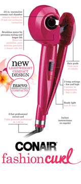 Conair Fashion Curl Curling Iron, Pink
