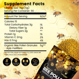 Bee Pollen Granules Third-Party Tested, 1 Lbs. - Bee Pollen for Women, Keto-Friendly Super Food Supplement Packed with Proteins, Vitamins & Minerals - Immune Support, Energy Boost, Digestive Wellness