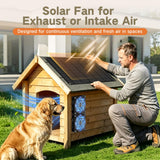 WECOOL Solar Exhaust Fan, 15W Dual Exhaust & Intake Ventilation Fan, Quiet Waterproof with Safe Grille for Chicken Coop, Greenhouse, Shed, Dog House, No Assembly Required