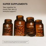 Moon Juice - SuperYou - Bottle (60 Capsules) - Energy, Mood & Focus - Organic Ashwagandha Supplements - Cortisol Reducer - Reusable Glass Bottle - 3rd Party Tested - 100% Traceable - Vegan & Non GMO