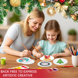 50 PCS Ceramic Sublimation Ornament Blanks Bulk 3 Inch White Round Crafts DIY Personalized Printed Home Porcelain Paintable Christmas Decorations