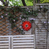 qzmaikoo Red Daisy Metal Flowers Wall Decor Metal Wall Art Decorations Hanging for Indoor Outdoor Bathroom Patio Kitchen,12x12 inches