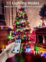 Acan 115FT Christmas Lights Warm White/Multicolor, 300 LED Color Changing String Lights Outdoor with Remote Control, 8 Modes Fairy Light Plug in Waterproof for Bedroom Party Christmas Tree Wedding