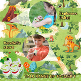 Fygurso Walkie Talkies for Kids 2 Packs, Kids Toys for Boys Girls Aged 3 to 8 Years Old for Outdoor Adventure, Camping, Halloween, Christmas, Birthday Gifts (Green, Dinosaur)