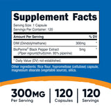 Nutricost DIM (Diindolylmethane) Plus BioPerine 300mg, 120 Vegetarian Capsules - Up to 4 Month Supply, Max Strength DIM Supplement