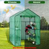 Walk-in Greenhouse Replacement Cover with Roll-Up Zipper Door, 56×56×76 inch PE Greenhouse Cover Protect Outdoor Gardening Plants from Cold Frost，Waterproof and UV Resistant(Frame Not Include)