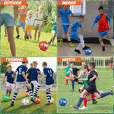 Glimin 12 Pcs Operation Christmas Deflated Soccer Balls Size 5/4 Bulk with Pump Drawstring Bag for Official Soccer Sport Christian Charity Donation Xmas Gift ()