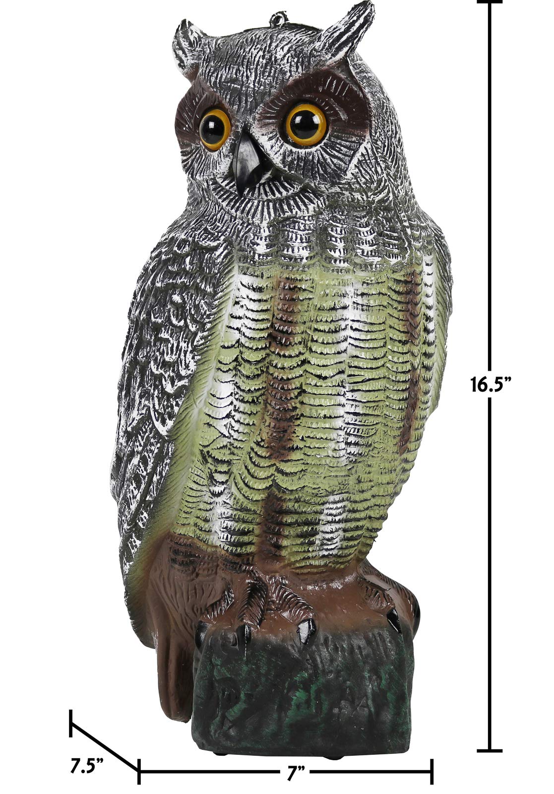 Galashield Owl Decoy to Scare Birds Away Plastic Owl Statue 16.5" Tall
