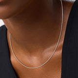 Goldegg 925 Sterling Silver Chain for Women, Diamond Cut 1mm Box Chain