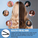 HAI Convertible Ceramic Hair Straightener for Women - Professional Fast Heating Flat Iron with 5 Temperature Levels for All Hair Types - (Classic Blue)