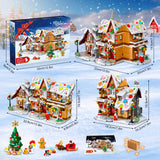 3 Style Christmas Gingerbread House Building Set with Lights - 2025 Christmas Castle Village Building Block Toy with Santa Claus Xmas Tree Train Gifts for Adults Kids Girls Boys Ages 6+ (1477PCS)