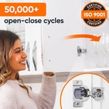 Decobasics 60 Pack Soft Close Cabinet Hinges – 7/16" Overlay for Kitchen Cabinet Doors, Face Frame Concealed Hidden Hinges – Stainless Steel, Self-Closing with 3-Way Adjustment & Slow Close Damper