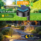 Ahaorigin 8 Pack Solar Pathway Lights Outdoor, 12 Brighter LEDs Solar Lights Outdoor Waterproof, Up to 12 Hrs Modern Path Light for Yard Garden Walkway Driveway Lawn, Warm White