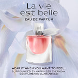 Lancôme La Vie Est Belle Eau de Parfum - Long Lasting Fragrance with Notes of Iris, Earthy Patchouli, Warm Vanilla & Spun Sugar - Floral & Sweet Women's Perfume, 3.4 Fl Oz