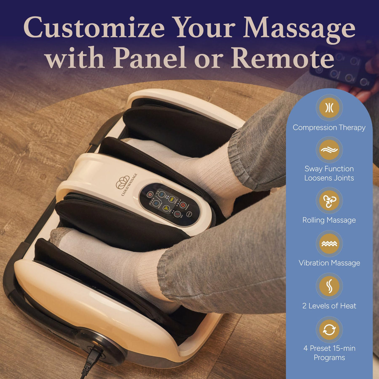 Cloud Massage Shiatsu Foot Massager with Heat, Deep Kneading Therapy for Pain Relief, Circulation, Post-Activity Relaxation – Valentine Gift for Plantar Fasciitis, Neuropathy, and Arthritis Relief