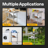 VIVOHOME 24 x 18 Inch Stainless Steel Work Table with Backsplash, Prep Commercial Table with Wheels for Restaurant, Hotel, Home and Warehouse