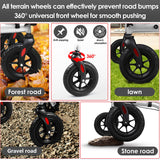 Henmnii Rollator Walker for Seniors, Lightweight Foldable All Terrain Rolling Walker with seat, Aluminum Walkers with 8 inch Rubber Wheels, Handles and Backrest for Seniors and Adult