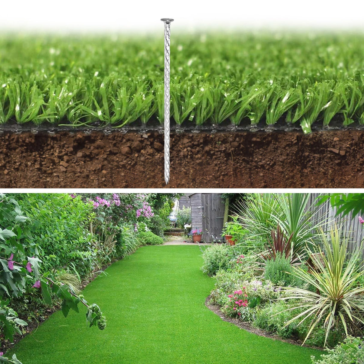 150 Pack 6 Inch Turf Nails for Artificial Grass Galvanized Metal Landscape Stakes Spiral Spikes for Weed Barrier, Garden Lawn Paver Edging, Securing Fences