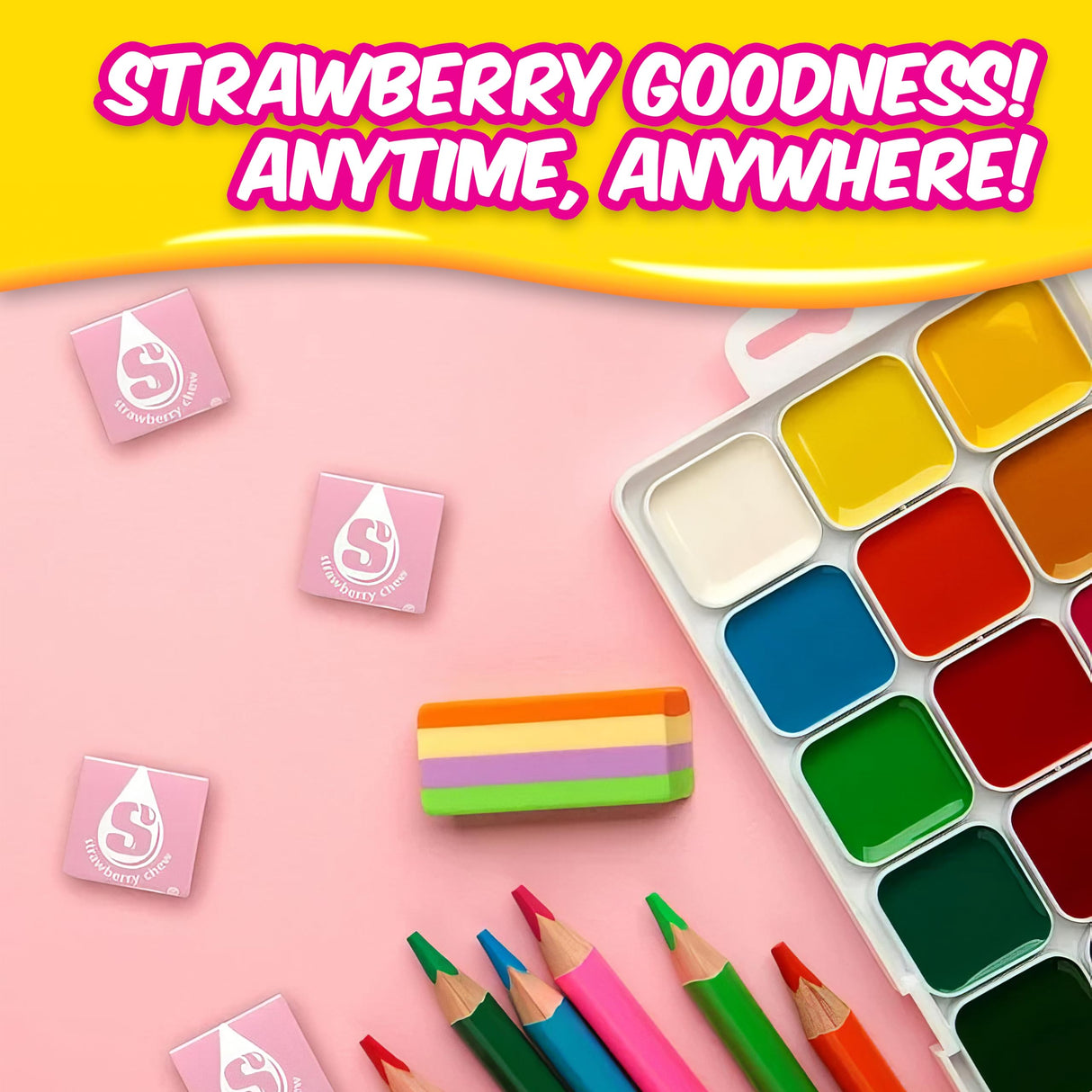 Strburst All Pink Chewy Candy - 2 Pounds Approx 180 Strawberry Candies - Bulk Candy Individually Wrapped Christmas Candy - Snacks for Kids and Adults - Pink Christmas Candy Bulk for Candy Buffet and Christmas Decoration