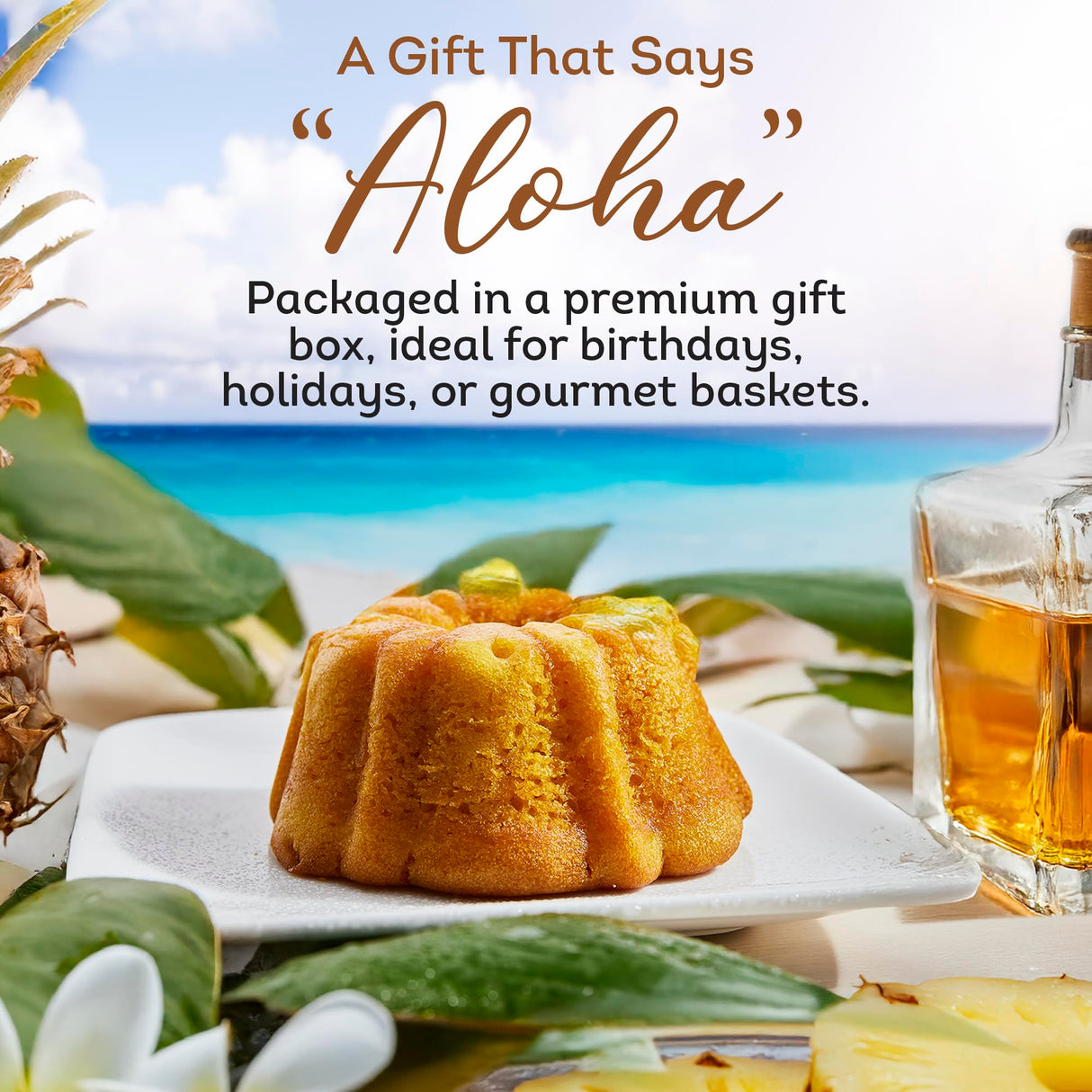 TORTUGA Hawaiian Pineapple Rum Cake - 16 oz Pineapple Rum Cakes - The Perfect Premium Gourmet Gift for Stocking Stuffers, Gift Baskets, and Christmas Gifts - Great Snack Cakes for Delivery