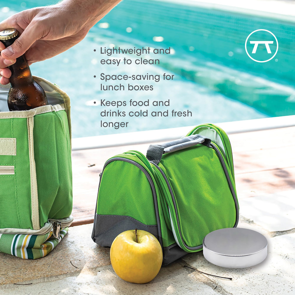 Outset Stainless Steel Round Ice Packs, Set of 2 Travel Ice Packs, 3.75"