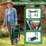 Garden Kneeler and Seat for Seniors – Heavy Duty Anti-Tip Gardening Stool with Widened Thick Soft Kneeling Pad, Foldable Garden Bench with Sturdy Handles, Gardening Gifts for Women Men Mom (Green)