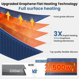 Warming Mat for Food, 24"x15" Food Warming Mat 6 Temperature & Timer Settings Upgrade Graphene Fast Full Surface Heating-Versatile Food Warmer for Gatherings, Parties, Everyday Use-Fruit Frost Blue
