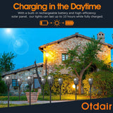 Otdair 43" Solar Torch Lights Outdoor with Flickering Flame for Halloween