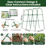 48x48 Cucumber Trellis for Raised Bed - U Shape Vegetable Garden Trellis for Climbing Plants Outdoor - Support for Cucumbers, Pea, Zucchini, Squash,Tomato, Green Bean, Vine, Watermelon, Melon, Pumpkin