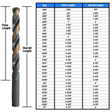 Drill America 21/64" High Speed Steel Black & Gold KFD Split Point Drill Bit (Pack of 6), KFD Series