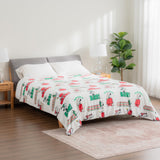 Berkshire Blanket Peanuts® VelvetLoft® Cute Character Snoopy Plush Blanket,Christmas Snowy Scene,King 90 in x 108 in (Official Peanuts® Product)