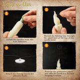 YMXHK Halloween Decorations - Floating Candles with Wand, 12 Pcs Flameless Candles with Warm Light Flickering, Witch Wizard Christmas Decor for Indoor Home Room Classroom Bedroom Birthday Party