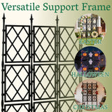 Garden Trellis Frame for Climbing Plants Outdoor | 65 Inch PE-Coated Metal Pipes & Plastic Grids Rose Wall Trellis | Rustproof Privacy Screen Plant Support Frame for Flowers Vines Vegetables Indoor